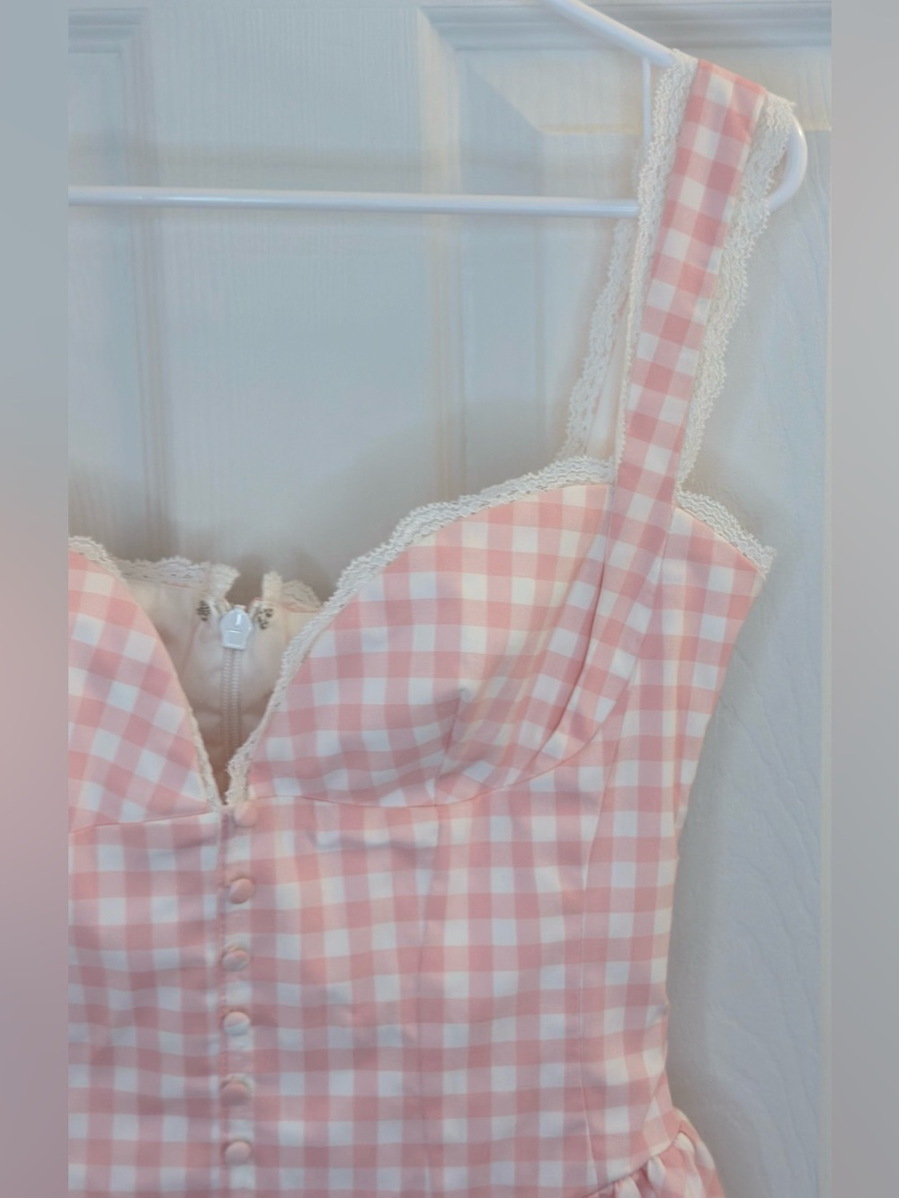 House of CB Brigitte Strawberry Shortcake Gingham Corset Mini Dress size medium - Picture 6 of 11